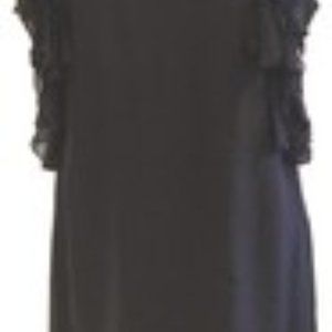 Juicy Couture Black Tunic Sleeveless Flounce Down Sides 6 Jr. 100% Silk NWT